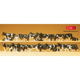 Preiser 14408 Tehenek, fekete-fehér - 30 db figura (H0)