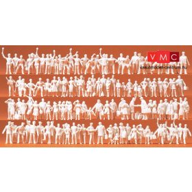 Preiser 16325 Vasutasok és utasok - festetlen (H0)