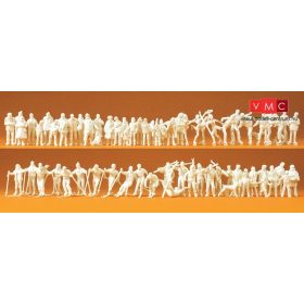 Preiser 16347 Téli sportolók - festetlen (H0)