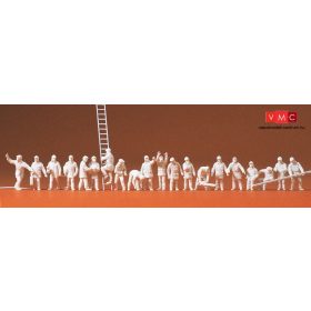 Preiser 16351 Tűzoltók eszközökkel - festetlen (H0)