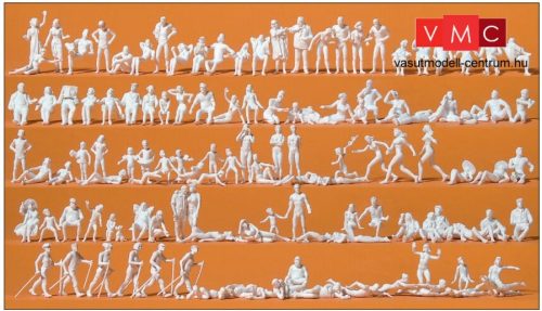 Preiser 16357 Vízparti kikapcsolódás - fürdőzők, festetlen figurák (H0)