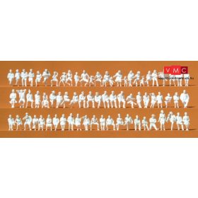 Preiser 16358 Ülő emberek, festetlen figurák (H0)