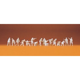   Preiser 16504 Német páncélgránátos katonák, Wehrmacht 1942 - festetlen (H0)