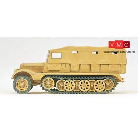   Preiser 16562 Német féllánctalpas teherautó SdKfz.11, ponyvás, Wehrmacht / DAK - építőkészlet (H0)
