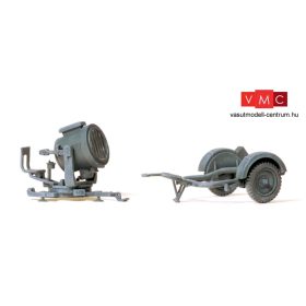   Preiser 16566 Légvédelmi keresőreflektor és utánfutója, Wehrmacht - építőkészlet (H0)