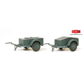   Preiser 16574 Német lőszerszállító utánfutók SdAnh 51 (2 db), Wehrmacht - építőkészlet (H0)