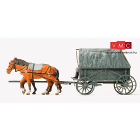   Preiser 16588 Német ponyvás tábori szekér Erfa, fogatolt kivitel, Wehrmacht - építőkészlet (H0)