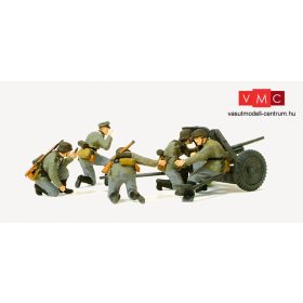   Preiser 16591 Német 37 mm-es páncélelhárító ágyú PAK 37 L/45, személyzettel, Wehrmacht (1939-45) - építőkészlet (H0)