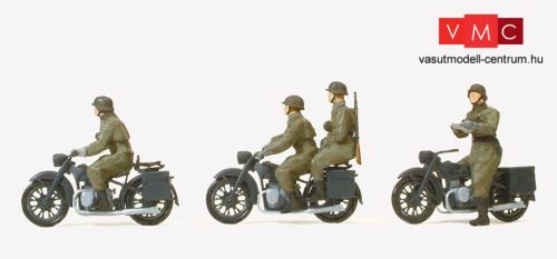 Preiser 16598 Német motoros katonai egység BMW R12, Wehrmacht (1939-45) - építőkészlet (H