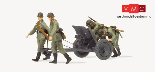 Preiser 16602 Német 37 mm-es páncéltörő ágyú PAK 37 L/45, menetben, személyzettel (Wehr