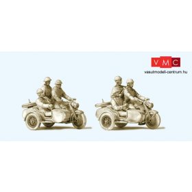   Preiser 16615 NDK Néphadsereg (NVA) motorkerékpárosok, Zündapp KS750 - építőkészlet (H0)