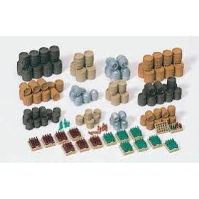   Preiser 17105 Rakomány: Hordók, sörösrekeszek és hordók, italos rekszek, palackok (H0)