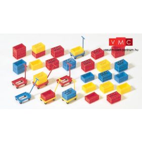   Preiser 17113 Különböző színű rekeszek kézikocsival (H0)