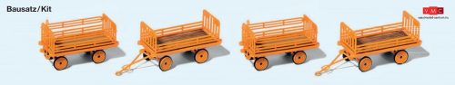 Preiser 17128 Pótkocsik elektromos kofferkulikhoz, 4 db, narancssárga (H0)