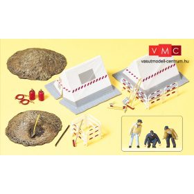   Preiser 17179 Telefonkábel szerelők kiegészítőkkel (sátor, szerszámok, táblák) (H0)