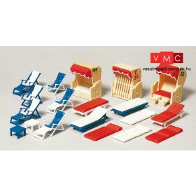 Preiser 17308 Nyugágyak és strandkasok (H0)