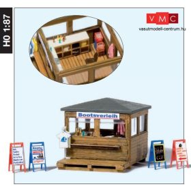   Preiser 17314 Üdülőparti trafik csónakkölcsönzővel (H0)