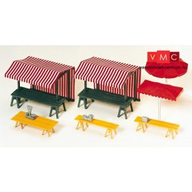 Preiser 17500 Árusító pavilon és asztalok piacra (H0)