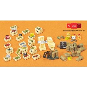   Preiser 17501 Zöldség és gyümölcs ládákban, rekeszekben, krumpliszsákok (H0)