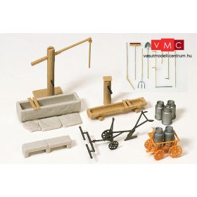   Preiser 17600 Kutak, tejesedények kézikocsival, szerszámok (H0)