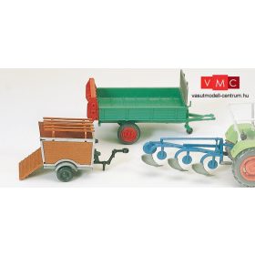   Preiser 17918 Mezőgazdasági billencs utánfutó, eke és állatszállító utánfutó (H0)