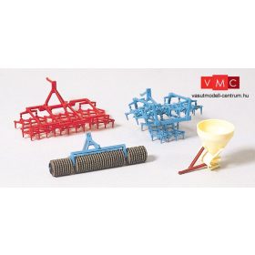   Preiser 17919 Meőgazdasági borona, hengerlő, szóróadapterek traktorokhoz - építőkészlet (H0)