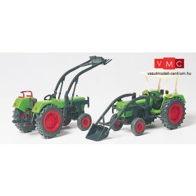   Preiser 17922 Deutz D6206 mezőgazdasági traktor BAAS homlokrakodóval (H0)