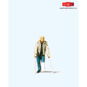 Preiser 28019 Utas begipszelt lábbal, mankóval (H0)