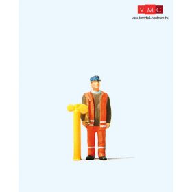 Preiser 28030 Vonalőr védőruhában, légkürttel (H0)