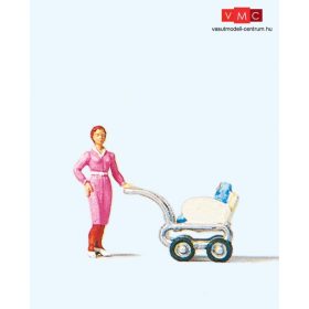 Preiser 28037 Asszony babakocsival (H0)