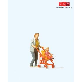 Preiser 28079 Asszony babakocsival (H0)