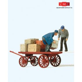 Preiser 28084 Rakodómunkások kézikocsival (H0)