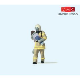   Preiser 28252 Gyermeket mentő tűzoltó, bézs védőfelszerelésben, légzőpalackkal (H0)