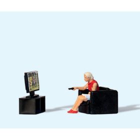 Preiser 28259 A TV előtt (H0)