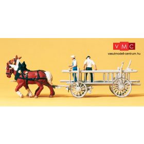 Preiser 30436 Szekér lovakkal és parasztokkal (H0)