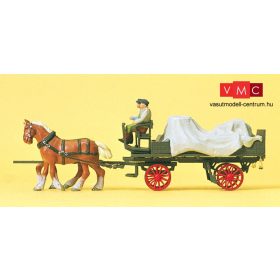Preiser 30446 Ponyvás szállítószekér lovakkal (H0)