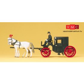 Preiser 30452 Zárt hintó lovakkal és vezetővel (H0)