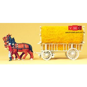 Preiser 30477 Gabonaszállító szekér lovakkal (H0)