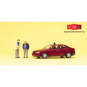   Preiser 33250 Audi A4 rendőrségi helyszínelők, 2 db figurával (H0)