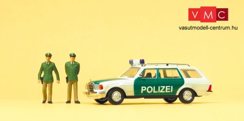 Preiser 33251 Mercedes-Benz W 123 rendőrautó - Polizei, 2 db figurával (H0)