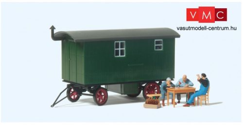 Preiser 33263 Munkások pihenőidőben, építkezési lakókocsival - Kész modell (H0)