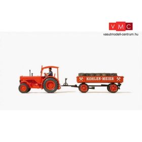   Preiser 38041 Hanomag R55 traktor pótkocsival, Kohlen-Meier (H0)