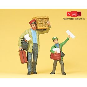   Preiser 45063 Csomaghordár és rikkancsfiú az 1900-as évekből (G)