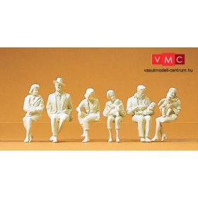 Preiser 45179 Ülő emberek, 6 db - festetlen (G)