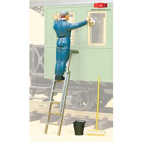 Preiser 45505 Vagonmosó vasutas létrával (G)