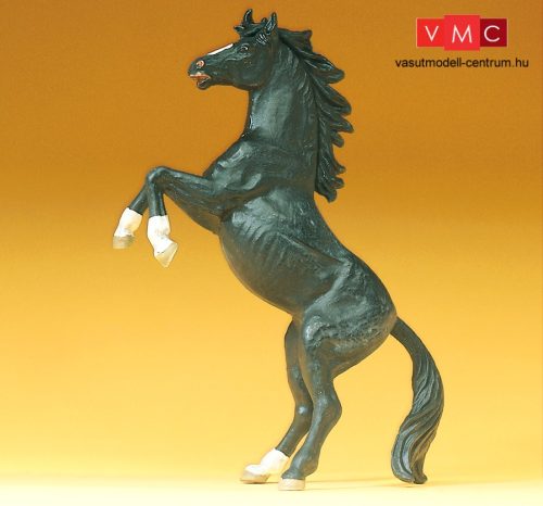 Preiser 47020 Ágaskodó fekete ló (1:25)