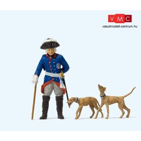   Preiser 54190 II. (nagy) Frigyes porosz király agaraival (1:25)
