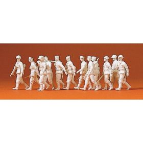   Preiser 72504 German infantry proceeding with accessories, unpainted, 12 pieces 1/72 figura makett