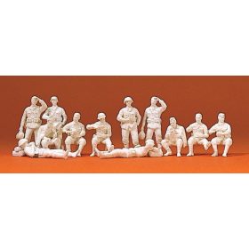   Preiser 72505 German infantry, resting with accessories, unpainted, 12 pieces 1/72 figura makett