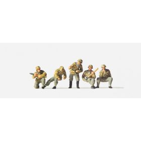   Preiser 72518 German gun crew for 7.5cm pack 40, unpainted, 5 pieces 1/72 figura makett